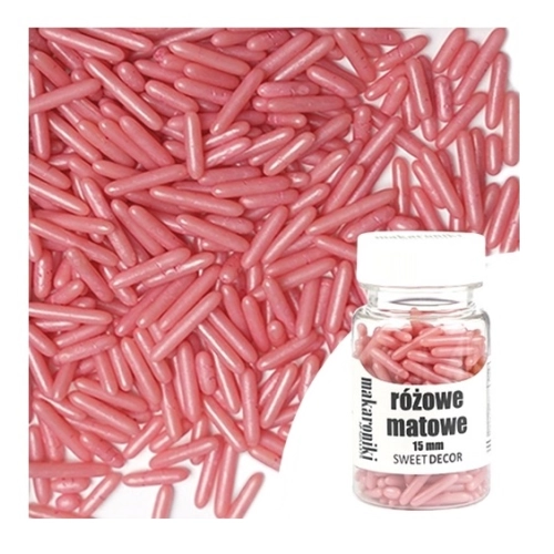 Posypka cukrowa pałeczki makaroniki różowy 40g